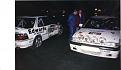 Rover 220 on Network Q in service area next to Paul Northall's 220. Paul was a top driver on the Maestro Challenge and Metro GTi championships.