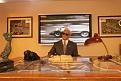 The late Enzo Ferrari behind his Modena factory desk.